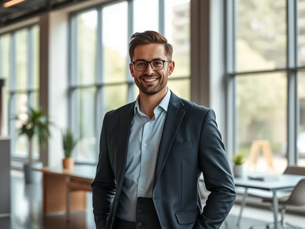 A professional headshot of CA Manish Gugliya, smiling confidently, in a modern office setting, with soft, natural lighting. The image should convey trust and expertise.