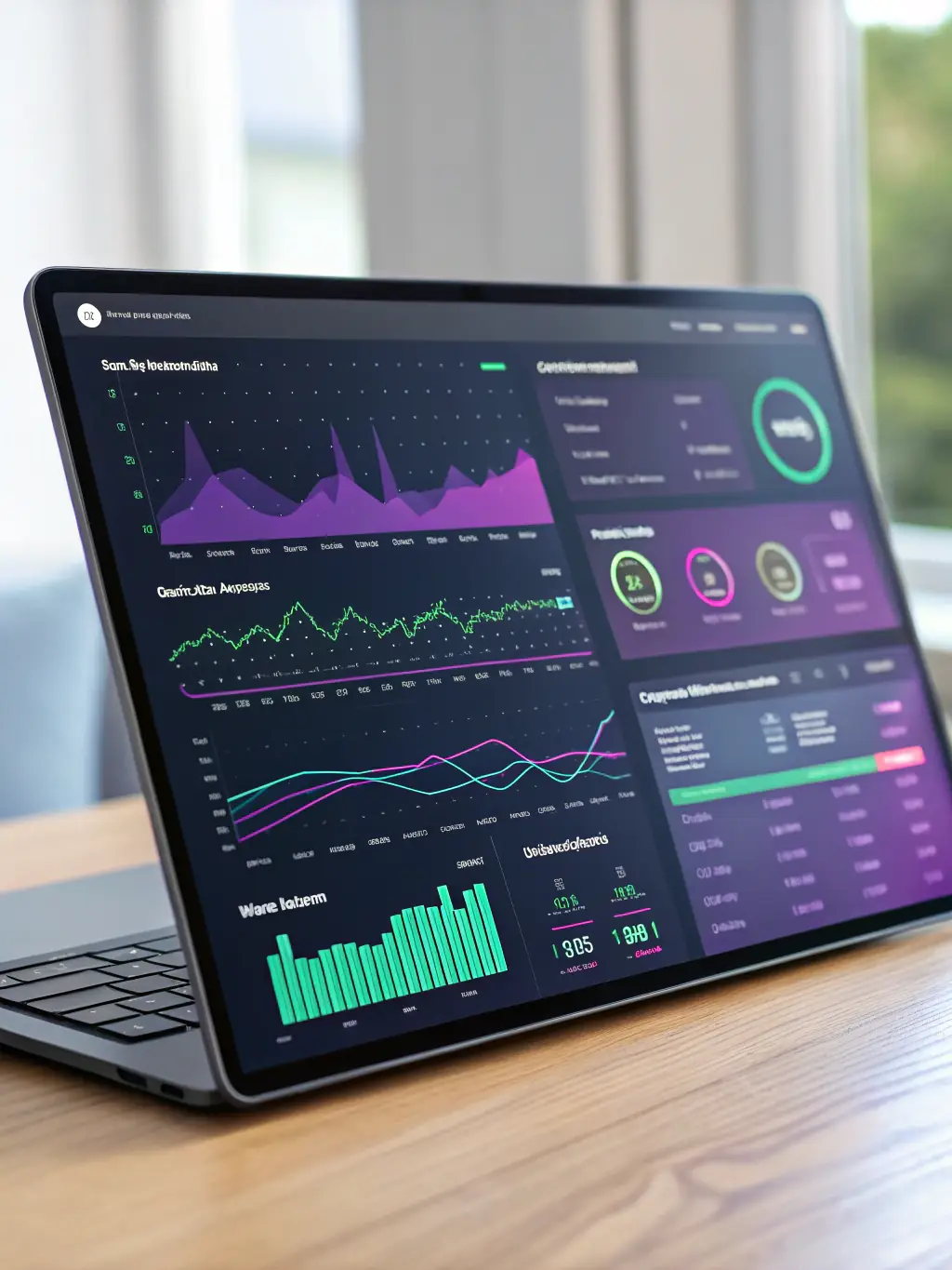 A digital interface displaying real-time data streams from various sources, visualized as interactive charts and graphs, highlighting urgent humanitarian needs in a disaster-stricken area. The scene is brightly lit, emphasizing the clarity and accessibility of the data.