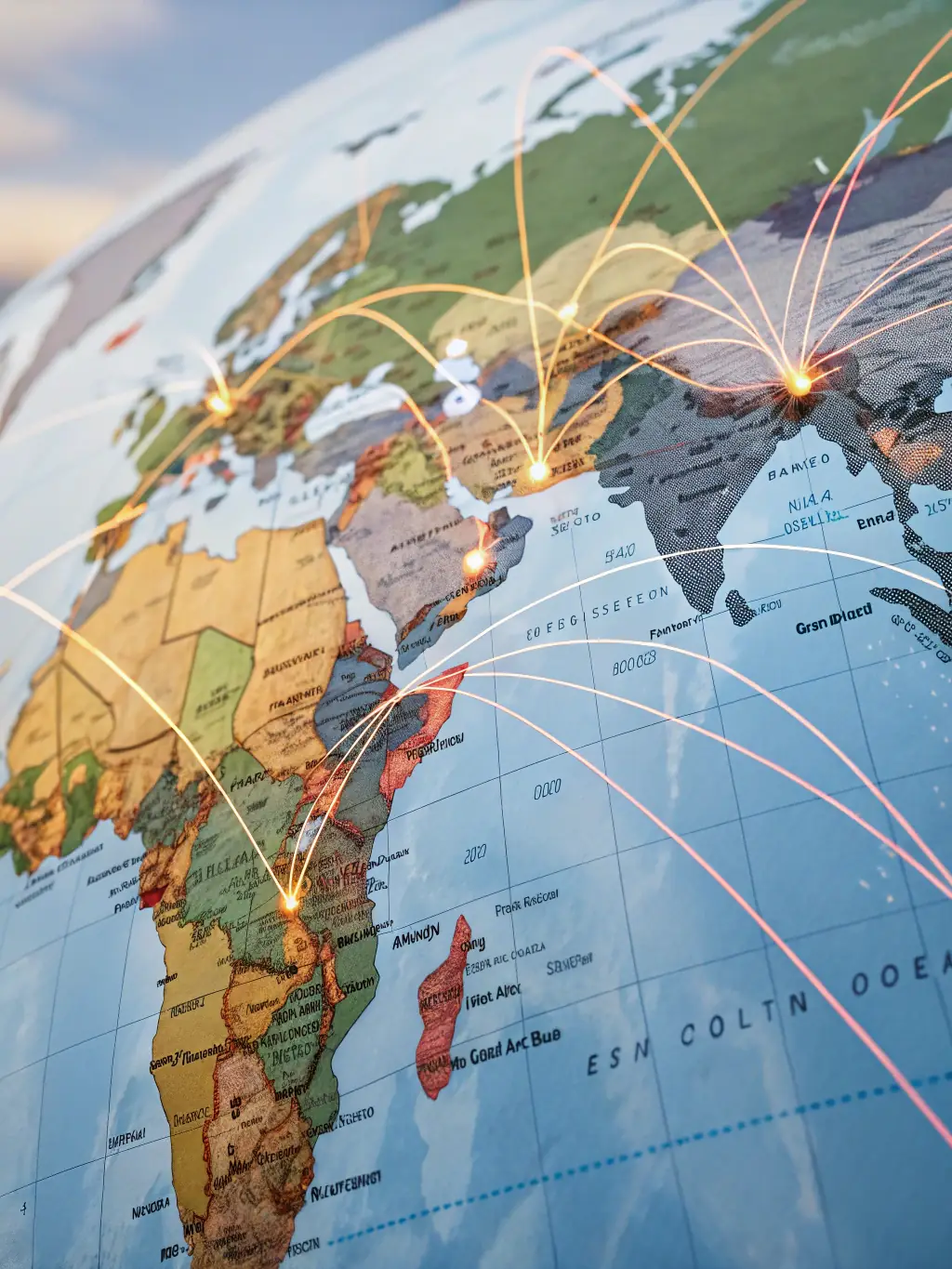A visual representation of a globe with various countries highlighted, symbolizing Trustpoint's global reach in providing apostille services for Hague Convention countries.