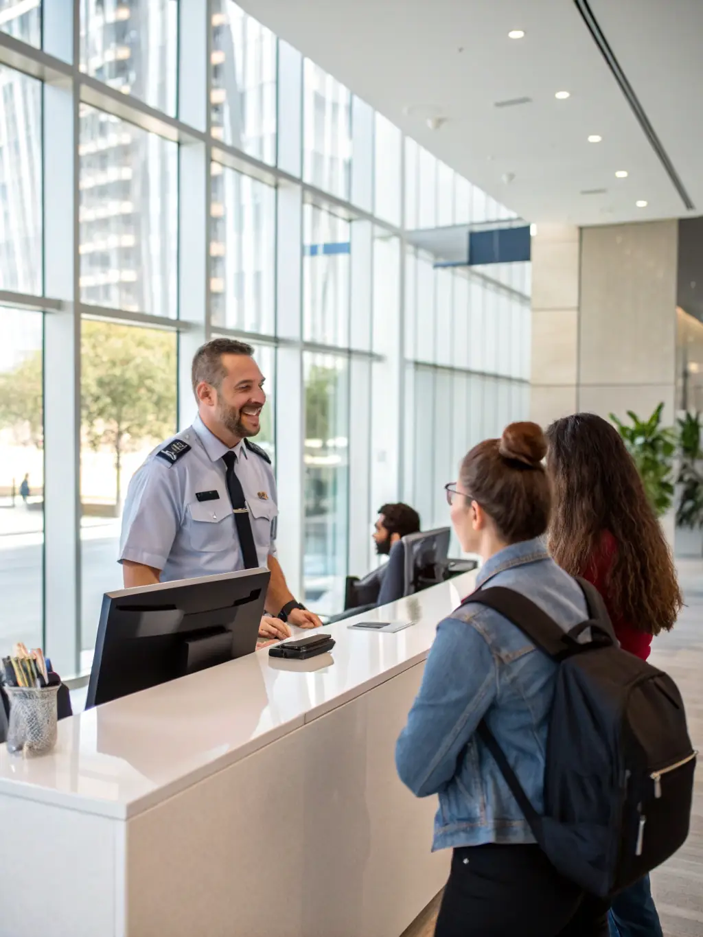 A welcoming image of the Trustpoint office in San Jose, showing clients being greeted for walk-in appointments and immediate document review.