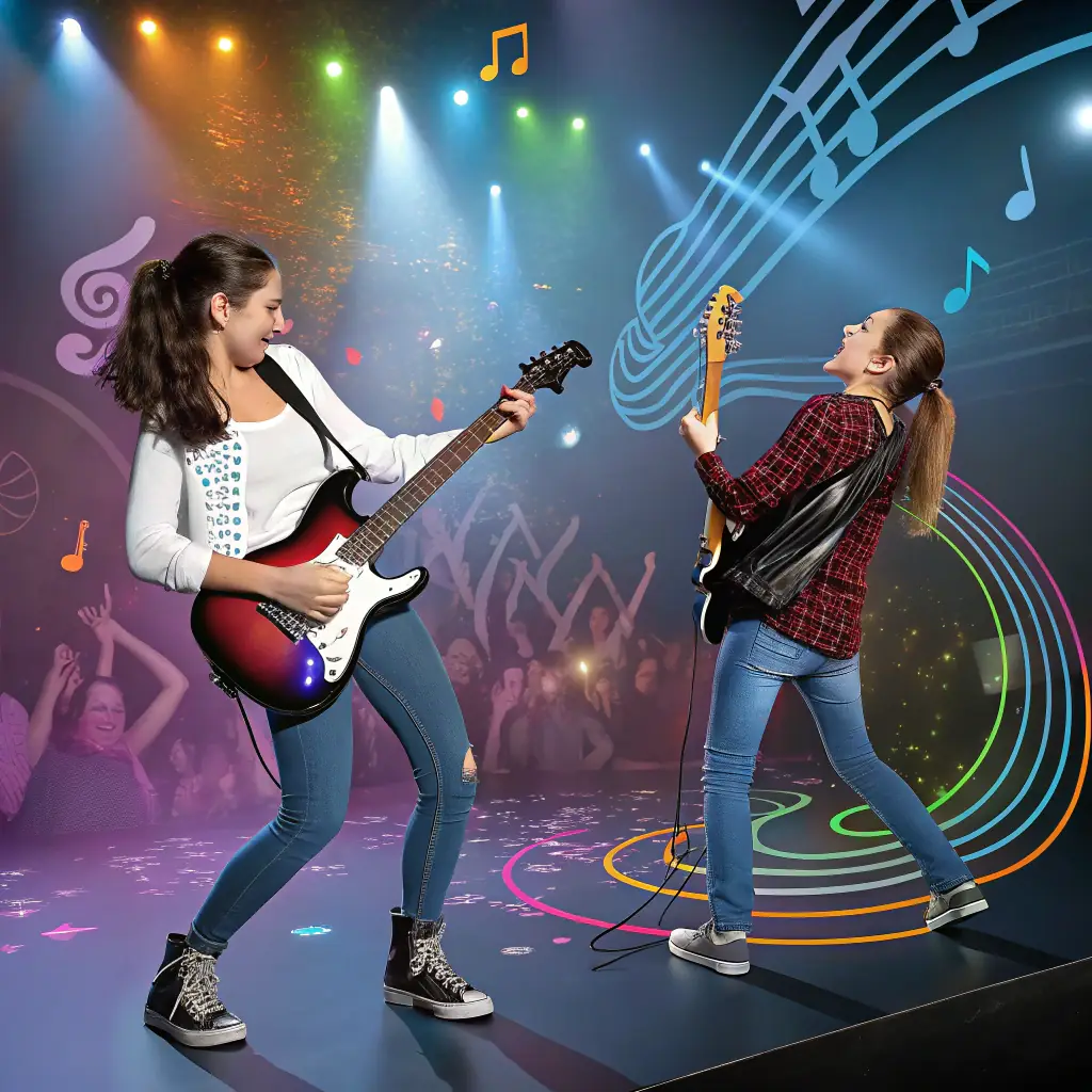 Album cover with a group of musicians performing on stage