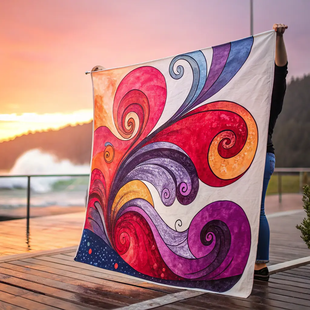 Album cover with an abstract geometric design