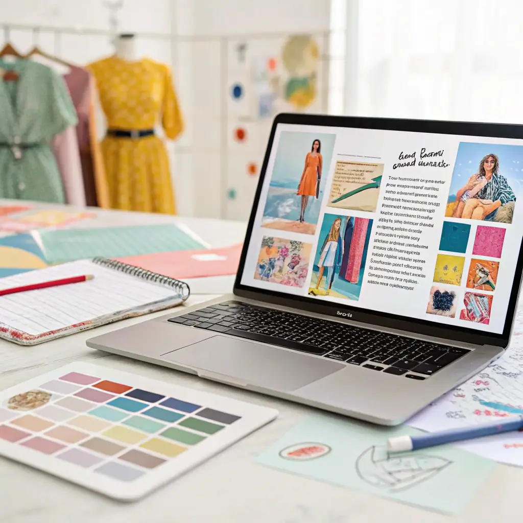 A visually appealing image showcasing a diverse range of digital products and services offered by Ms Pixel, including landing page designs, SEO strategies, web audits, social media marketing campaigns, logo designs, custom digital product design, and dashboard creation. The image should convey professionalism, creativity, and a focus on high-converting designs.