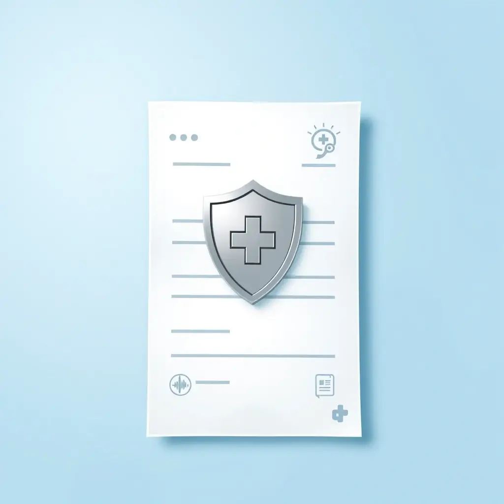 A document with a shield emblem, symbolizing financial protection and support for healthcare costs, in the context of Althea Infusions.