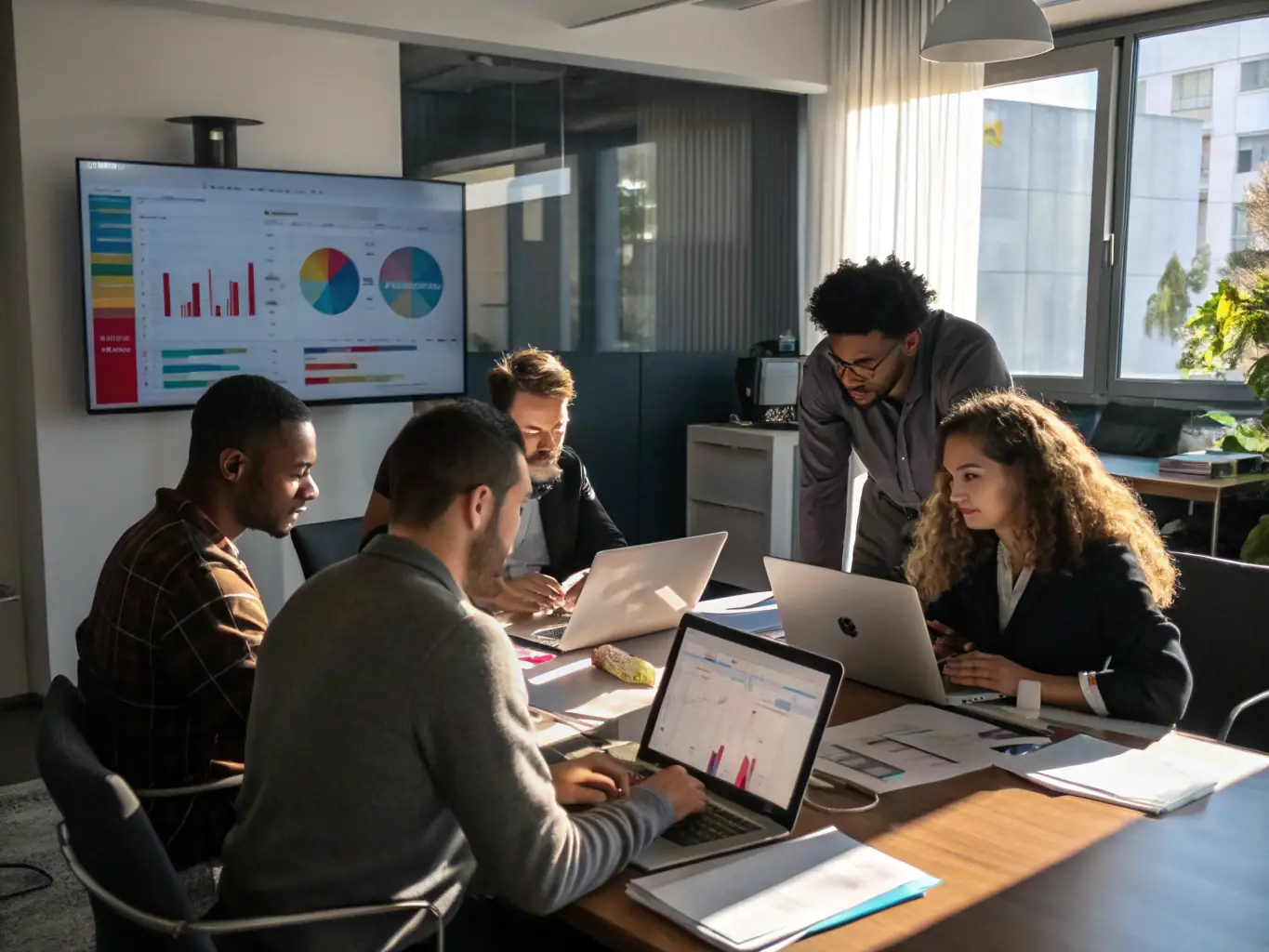 An image of a team analyzing Amazon ad campaigns on a laptop, symbolizing strategic management.