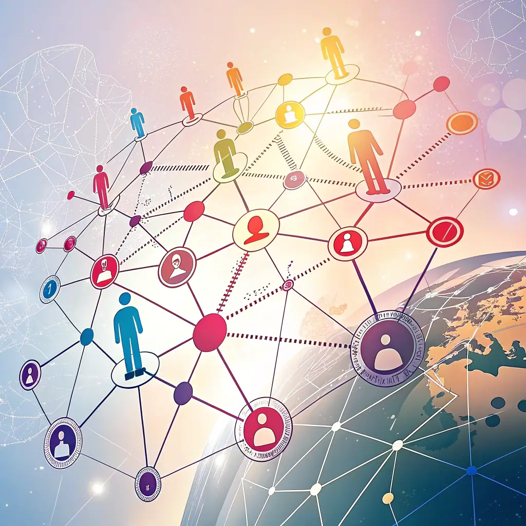 A modern, clean image representing a digital marketing strategy. The image features interconnected nodes symbolizing online directories and local listings, all leading to a central website icon. The color scheme is professional and tech-oriented, with blues and greens dominating.