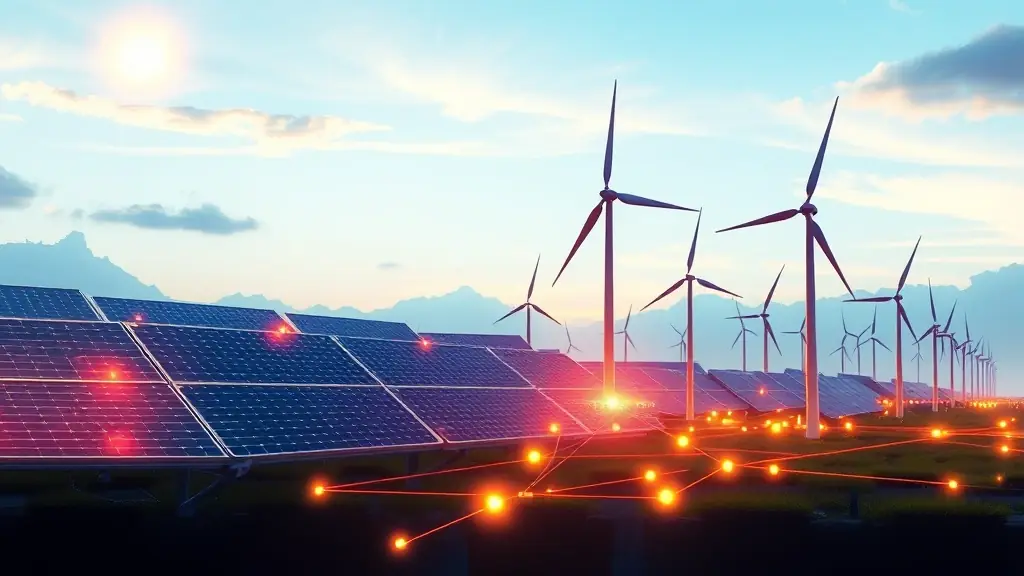 An image showcasing CELINTECH's fiber optic network and renewable energy installations, emphasizing technological innovation and sustainability.