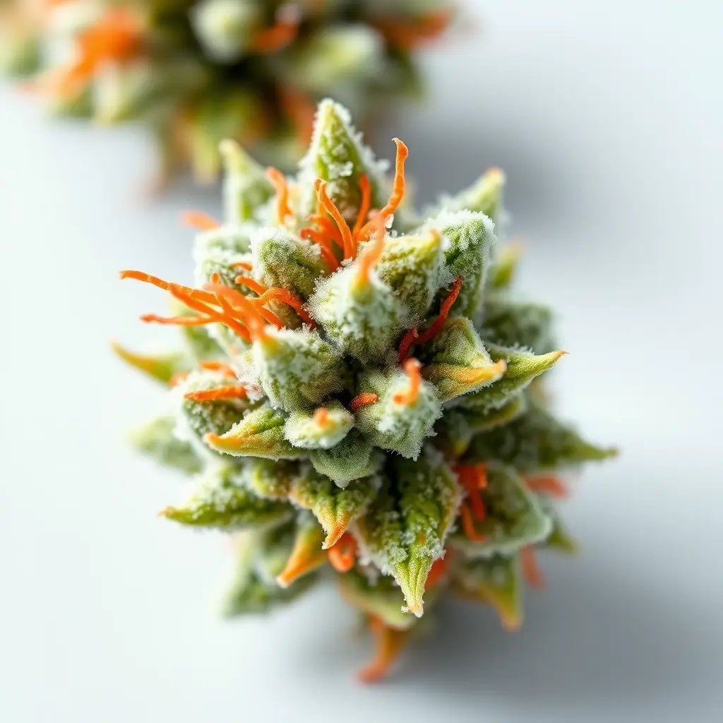 A close-up shot of Pink Runtz Flower, showcasing its vibrant colors and trichome coverage.