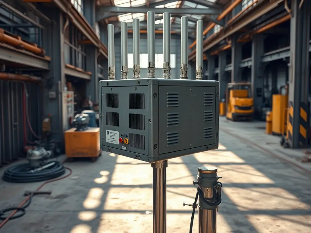 Close-up of the Indoor 5G CPE device highlighting antennas and ports