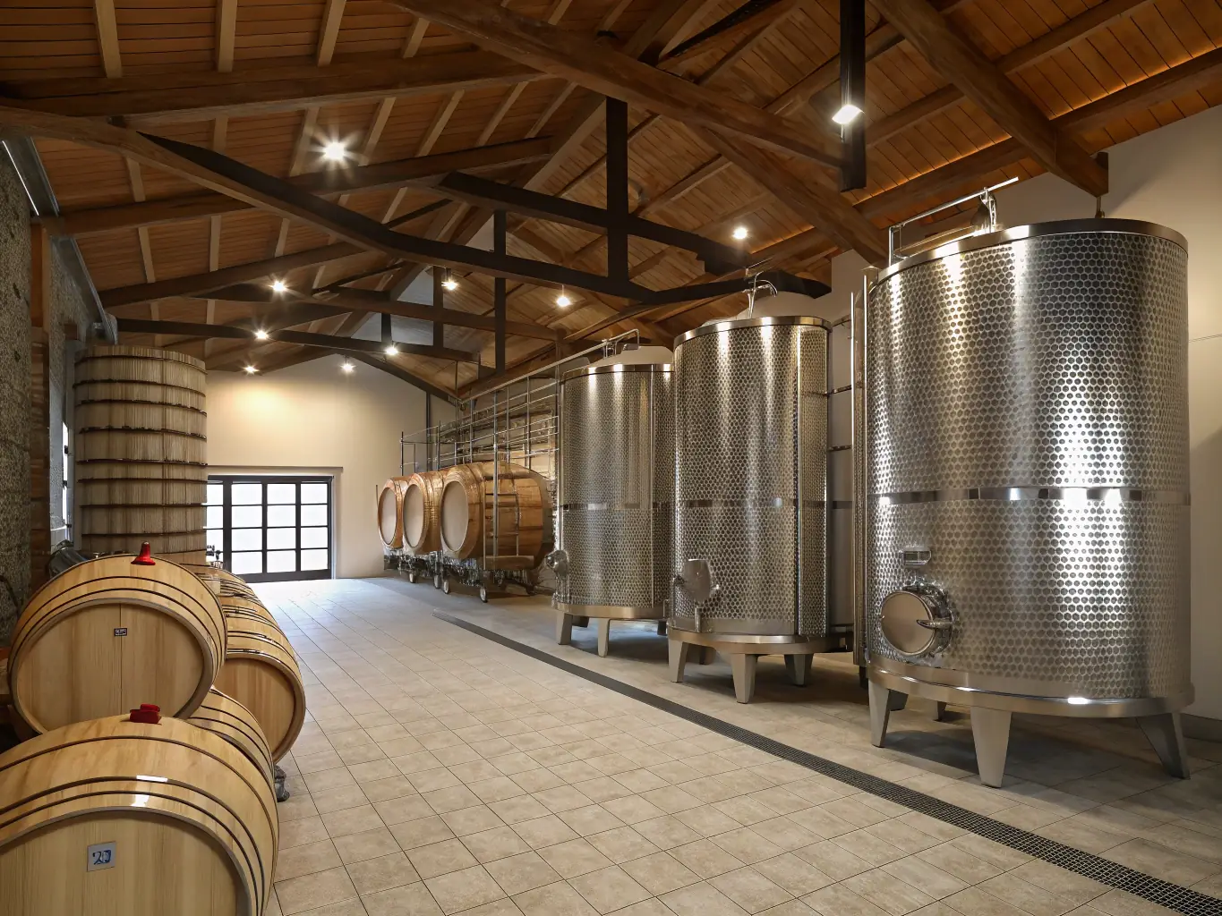 A modern wine laboratory with scientific equipment.