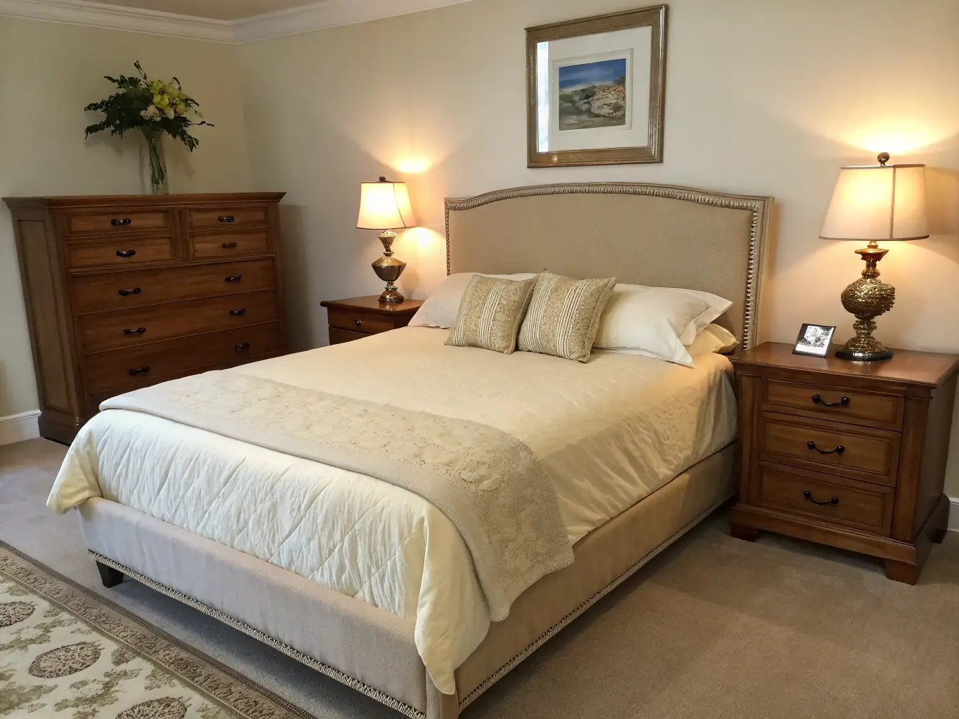 A cozy bedroom with fresh linens and a clean, inviting atmosphere, illustrating the benefits of recurring cleaning.