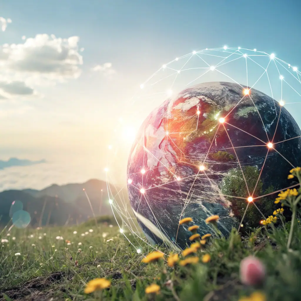 An image representing the balance between human control and artificial intelligence, symbolizing trust and ethical responsibility. The image should convey a sense of harmony and collaboration.