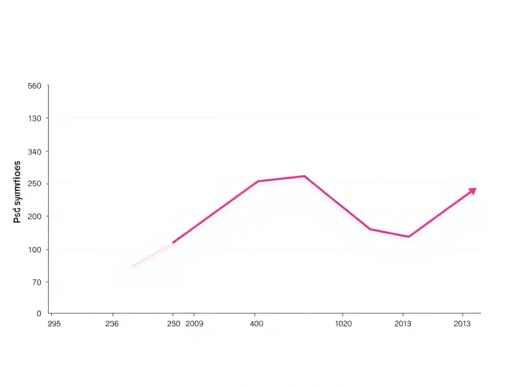 A line graph illustrating the improvement in PTSD symptoms over the course of the martial arts intervention.