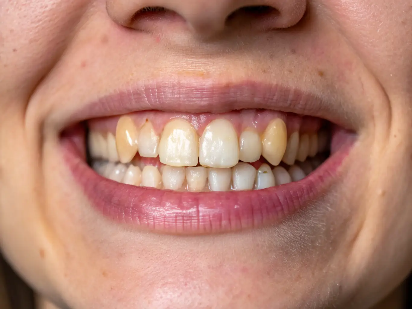 A close-up of healthy gums and teeth, showcasing the importance of gum health.