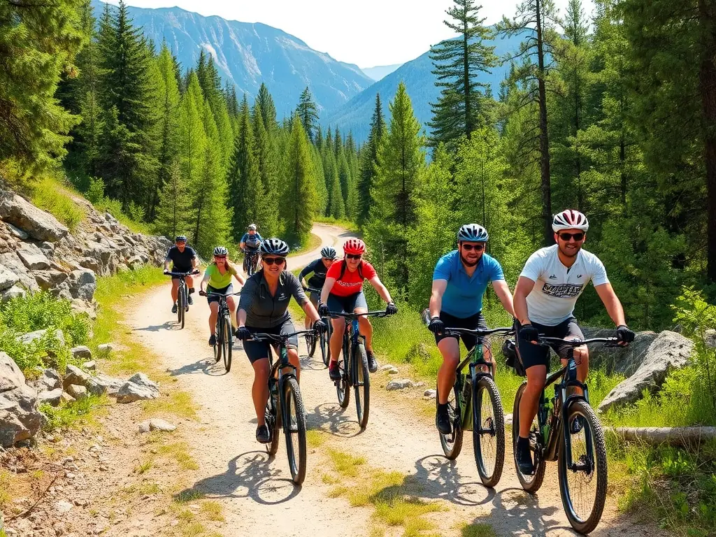 Images of group cycling events, community rides, and cycling workshops in Vallouise-Pelvoux.