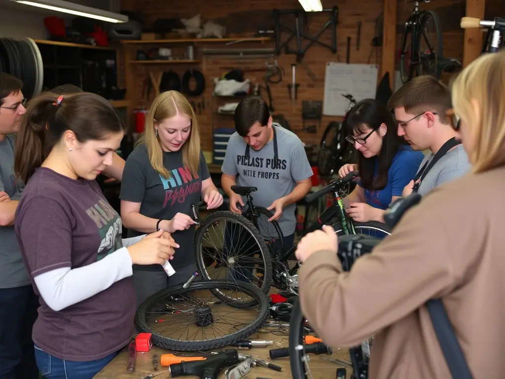 Images of cycling routes, community workshops, and local cycling campaigns in Vallouise-Pelvoux.