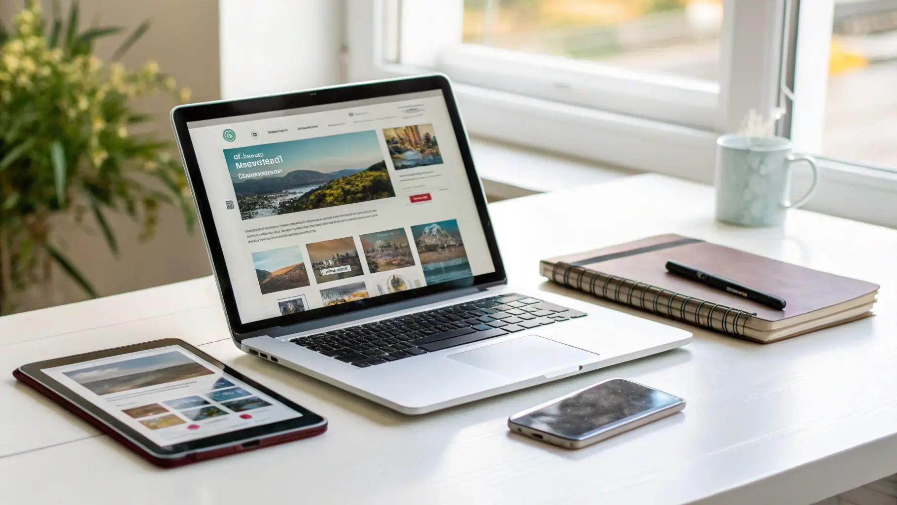 A showcase image of a modern, responsive website displayed on various devices, highlighting design versatility.