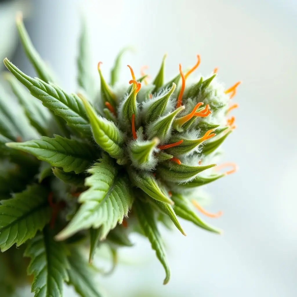 Close-up of Cinnamon Toast cannabis flower, showcasing its vibrant colors and trichome coverage.