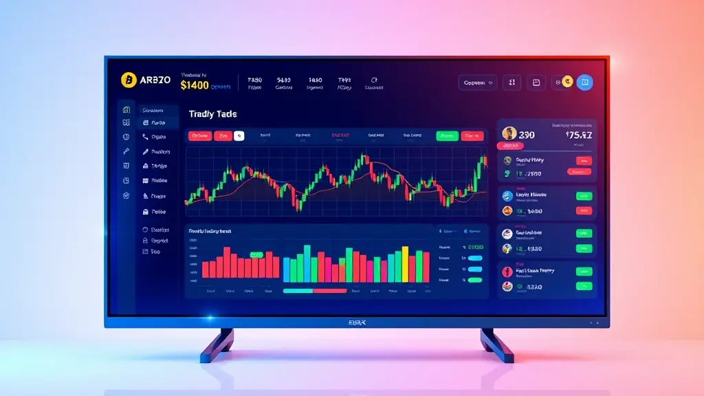 A dashboard with charts and graphs showing crypto market data.