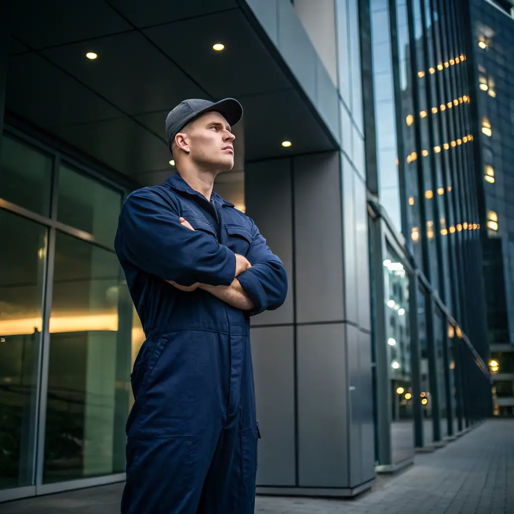 Robert is a man in his late twenties with a strong build and short, dark hair. He has a focused expression and is always ready to tackle the toughest cleaning challenges.