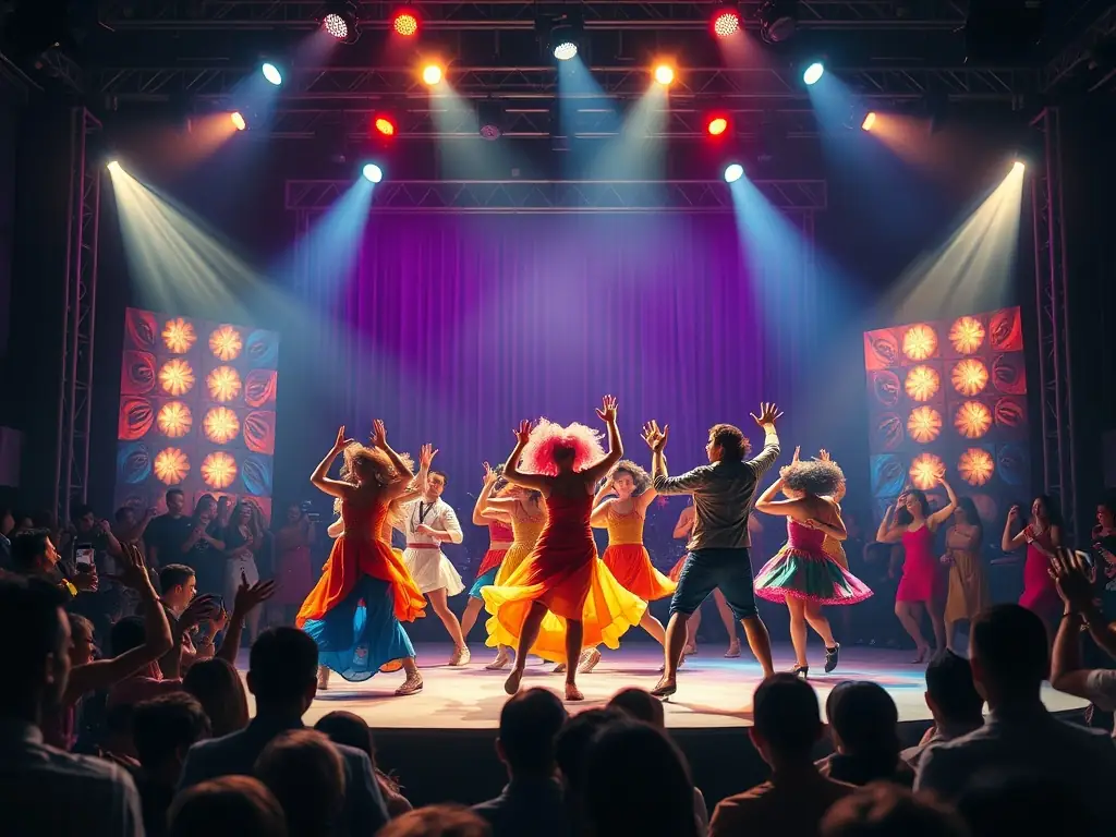 A vibrant scene from one of our recent contemporary performance, capturing the energy and creativity of ARMO CIE JEROME THOMAS.