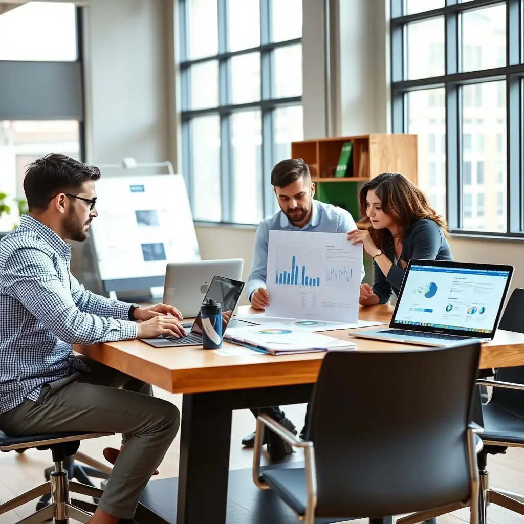 A professional team of SEO experts analyzing data and implementing tailored strategies for eCommerce success