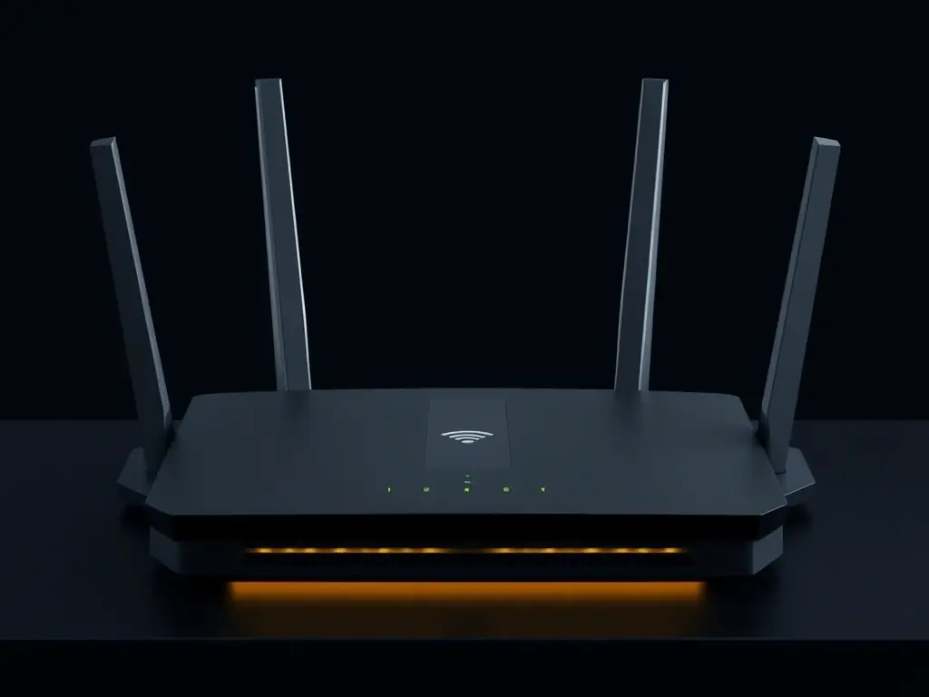 Image of the Celintech Wi-Fi 6 router highlighting its sleek design and internal antennas