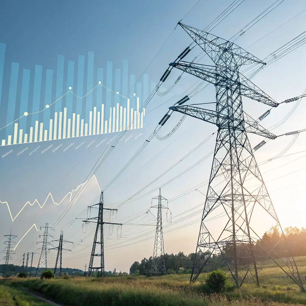A high-voltage power cable system installation, showcasing the robust and technologically advanced nature of CELINTECH's energy transmission solutions. The image should convey reliability, efficiency, and sustainability.