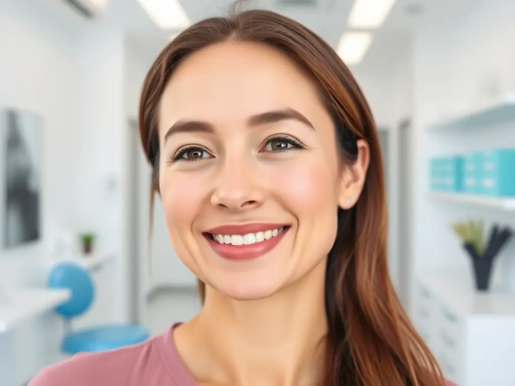 A woman smiling, enjoying smooth, hair-free skin after laser hair removal treatment.