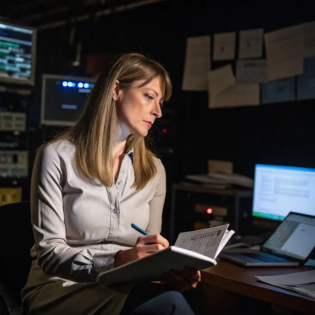 Hannah has a meticulous eye, wears glasses, and is always testing.