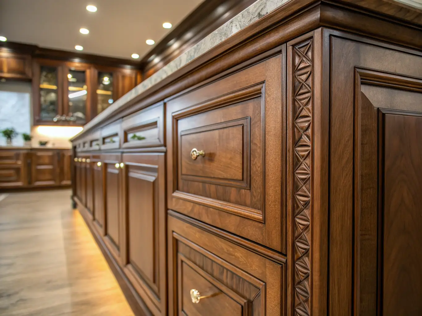 interior cabinetry and millwork, detailed CAD drawings, CNC machining visuals, high-quality wood textures, modern interior design elements