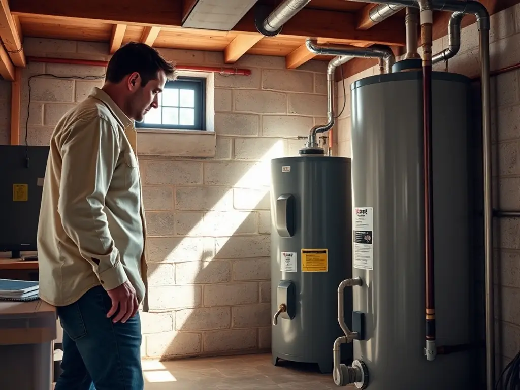 Installation of a modern waterborne heating system in a residential building.