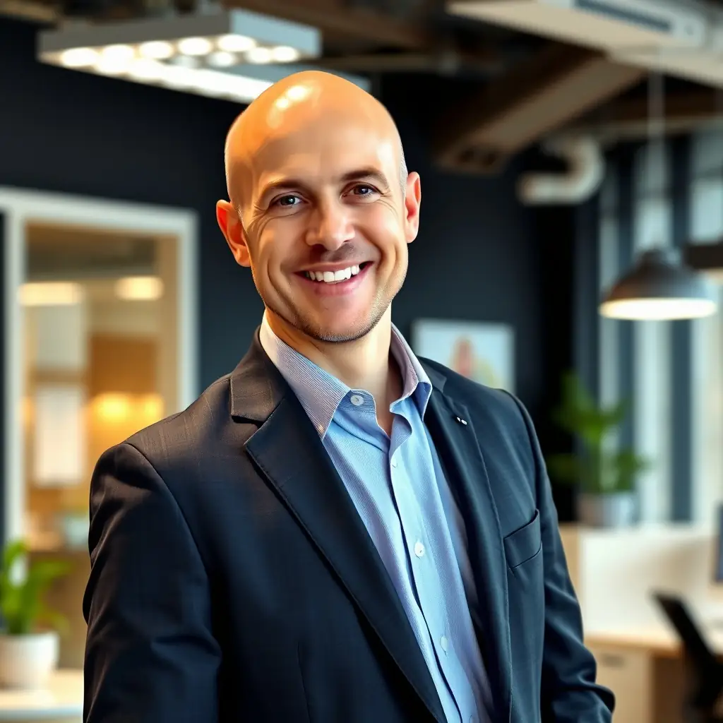 Charlie is bald and always wears a suit.