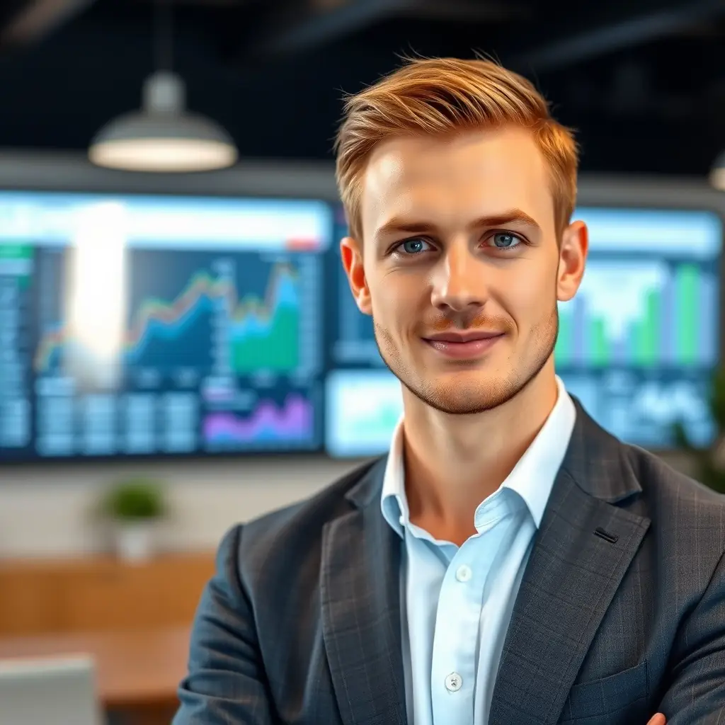 Kevin Lewis is a man with short black hair, wearing a business casual attire and a confident posture, showcasing his expertise in e-commerce.