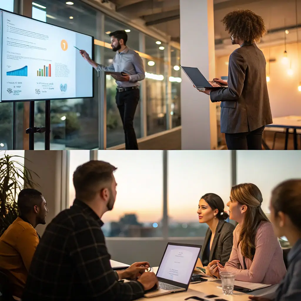 A collage showcasing successful branding projects across different industries and growth stages, highlighting the measurable impact of Brand Articulate's services. Include logos of well-known clients and metrics demonstrating improved brand performance.