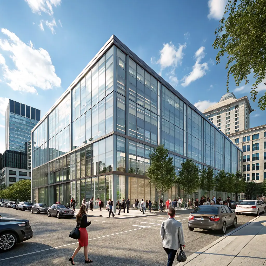 office in London with a modern, professional look, representing the company's headquarters, possibly an image of a London cityscape or a sleek office building