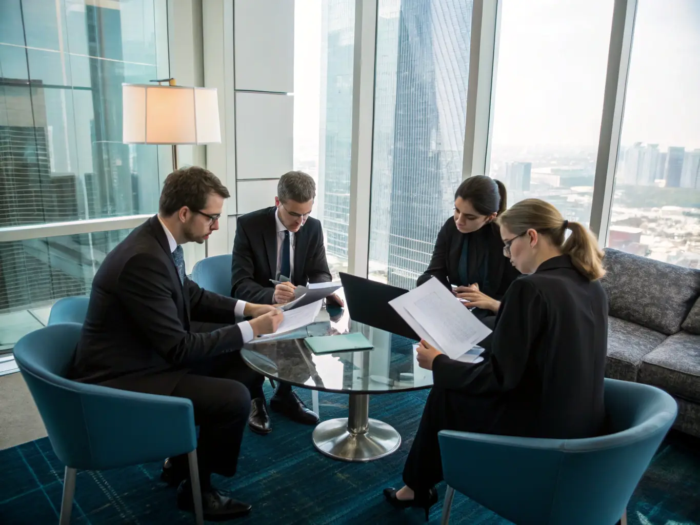 A professional team preparing legal and business documents for clients nationwide