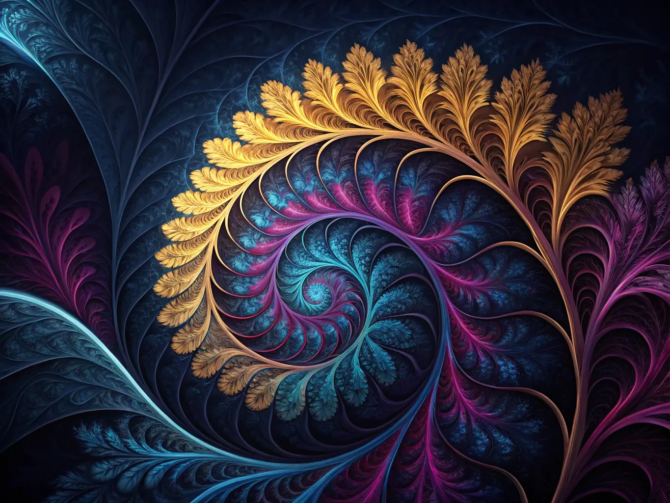 An abstract painting with vibrant colors, predominantly on the left side of the canvas, suggesting creativity and innovation.