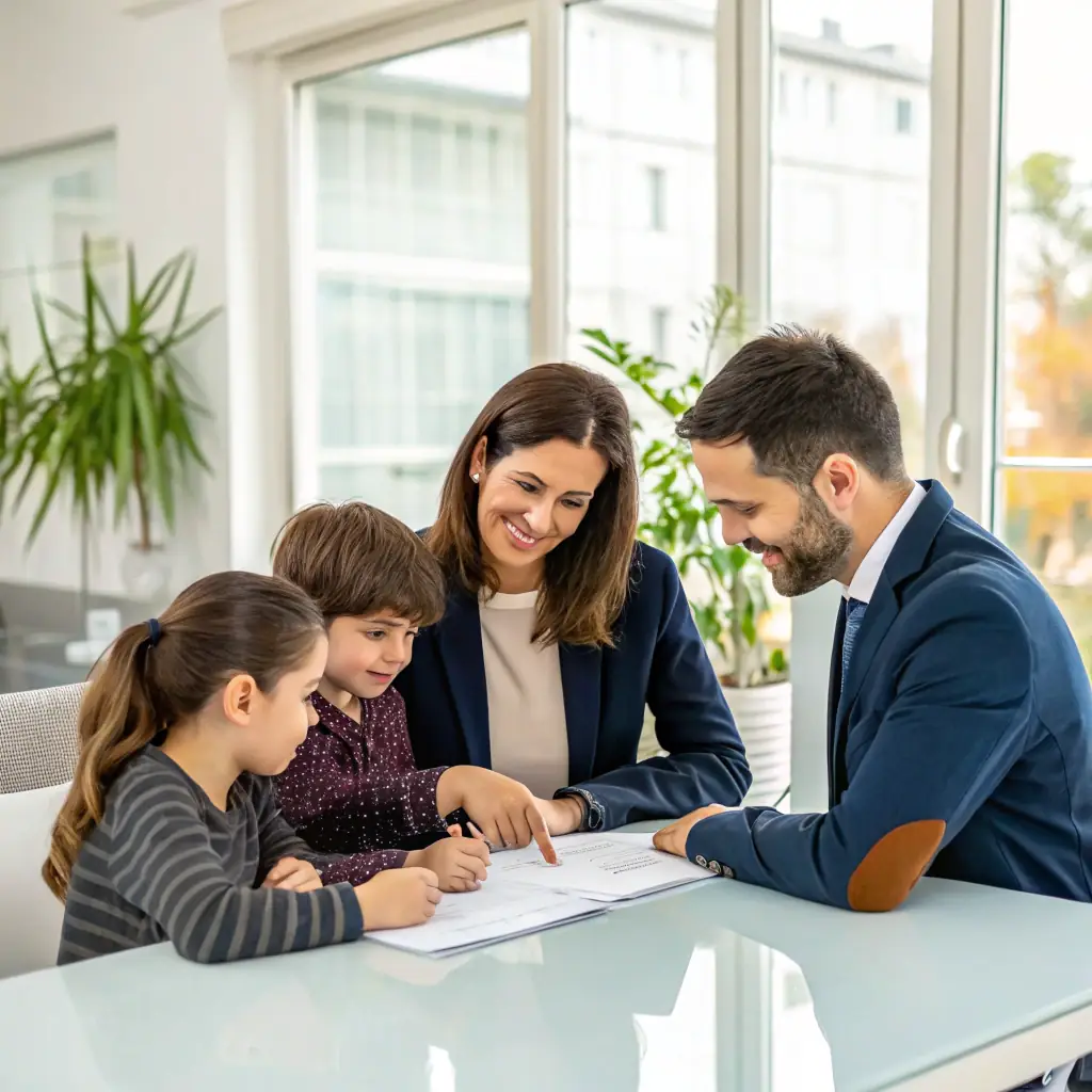 A family carefully reviewing documents related to their IVF journey, highlighting the importance of understanding the legal and ethical boundaries.