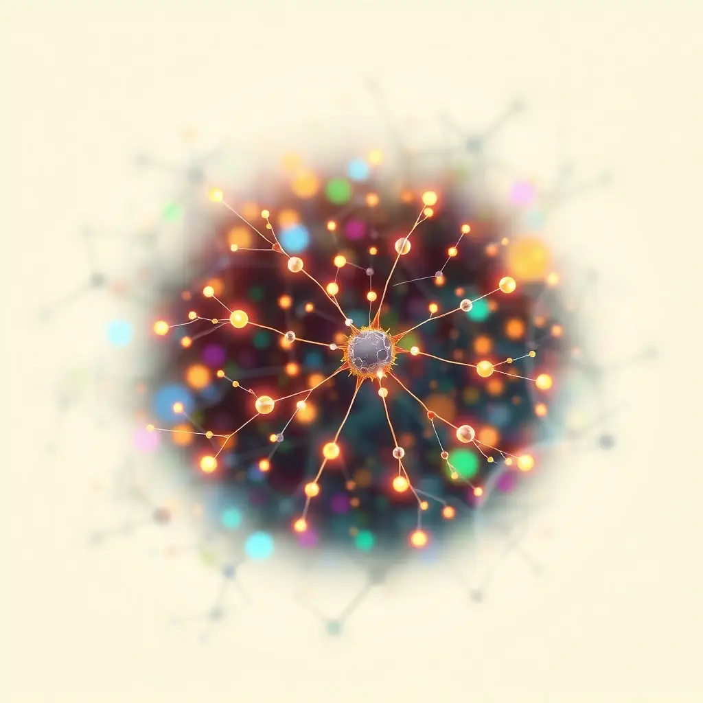 A high-tech image showcasing a neural network generating a digital artwork, symbolizing the fusion of AI and creativity.