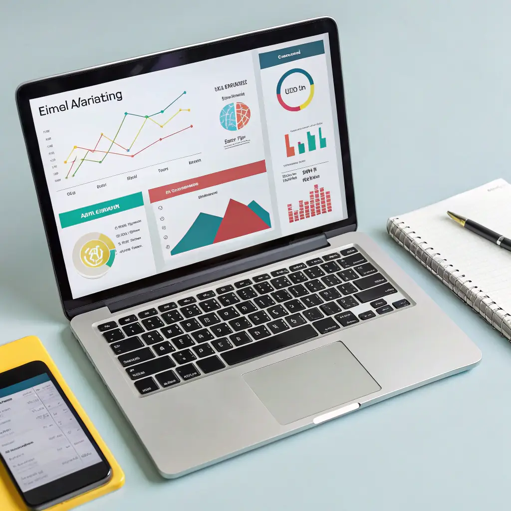 A visually appealing image showcasing a successful email marketing campaign for a digital product, such as an ebook or online course, with clear call-to-action buttons and engaging design.