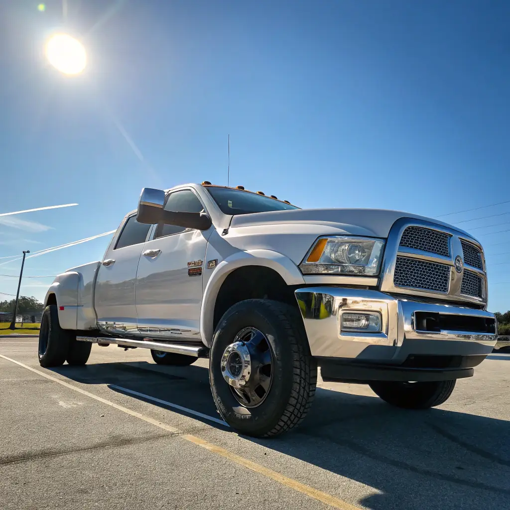A modern, stylized image showcasing a diesel truck with a subtle, futuristic hydrogen generation system integrated. The background should feature a clean, bright cityscape, symbolizing innovation and environmental responsibility. The overall tone should be professional and appealing to investors.