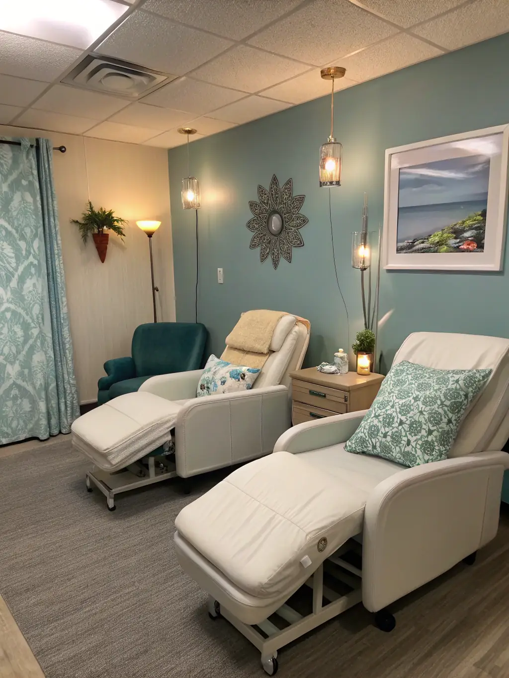A modern and well-equipped therapy room at Eternity Recovery in Los Angeles, showcasing the center's commitment to providing a comfortable and healing environment for clients.