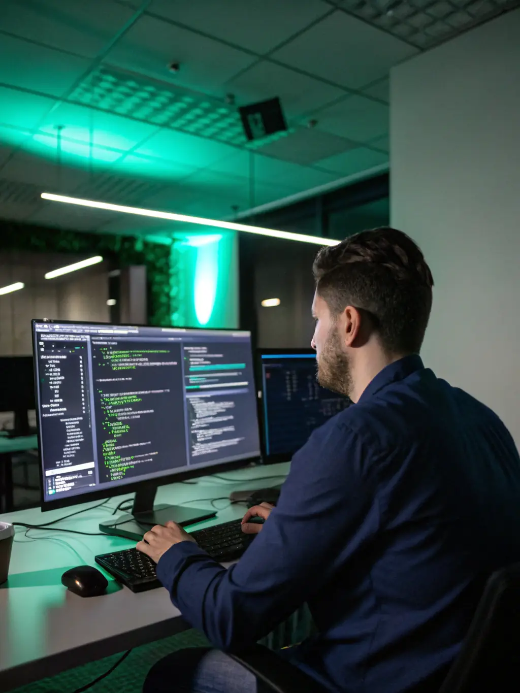 A cybersecurity analyst manually validating a vulnerability on a computer system, using specialized tools to assess the real-world impact of the issue.