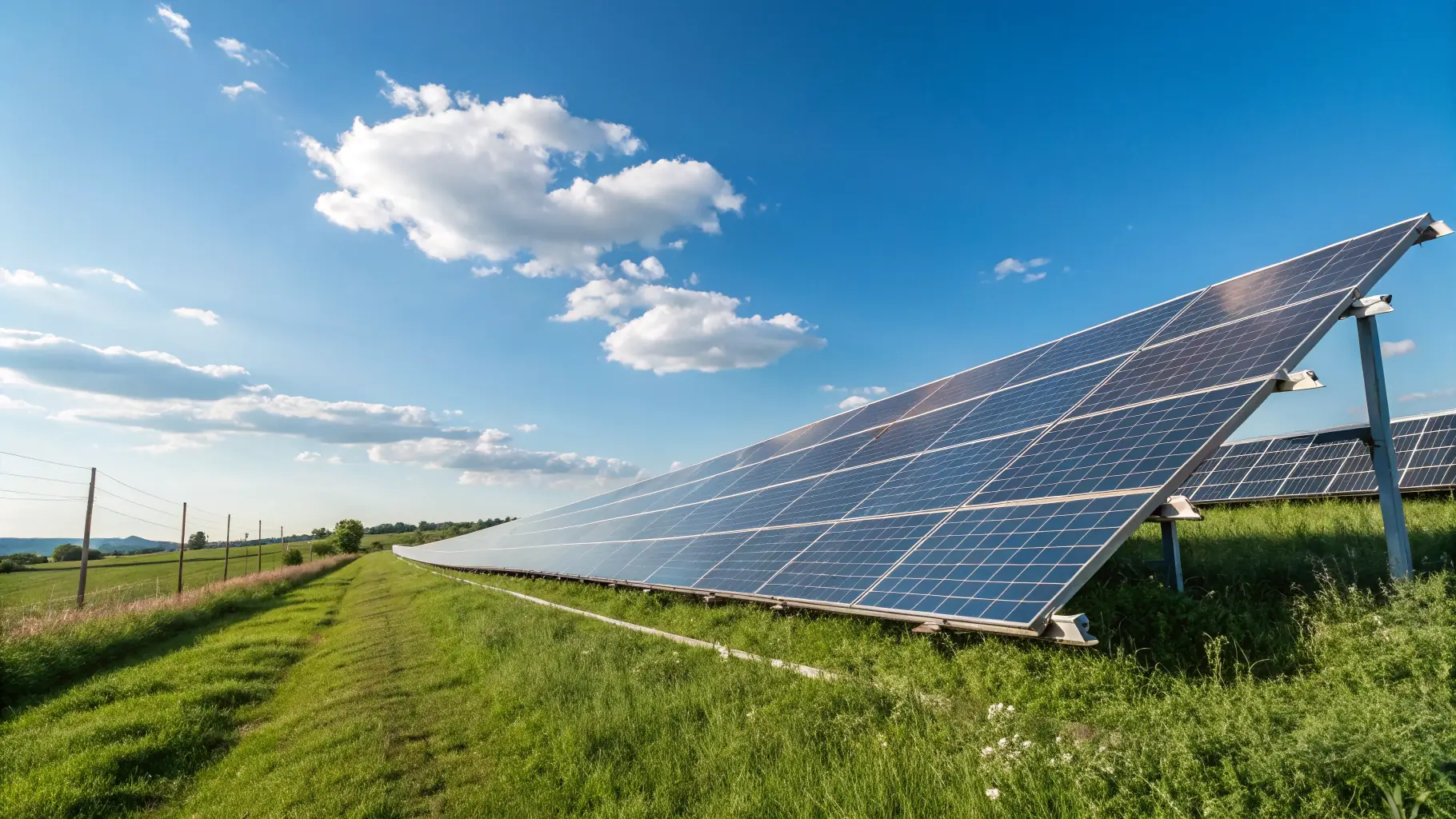 A high-resolution image of CelinTech's latest solar panel installation, highlighting advanced photovoltaic technology in a real-world setting.