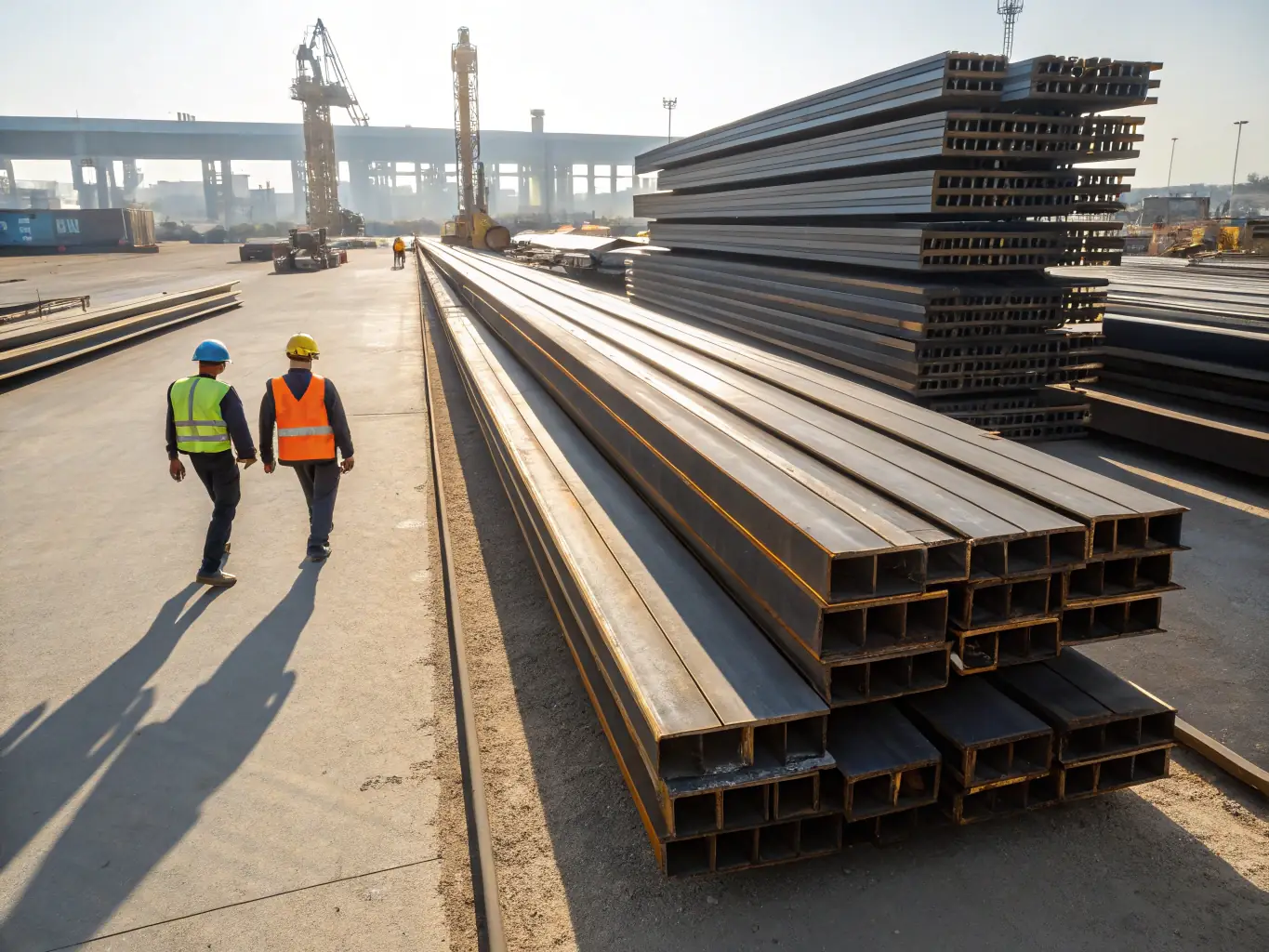 A professional image representing metal ores and bulk logistics, suitable for a website section highlighting industrial metal ore solutions.