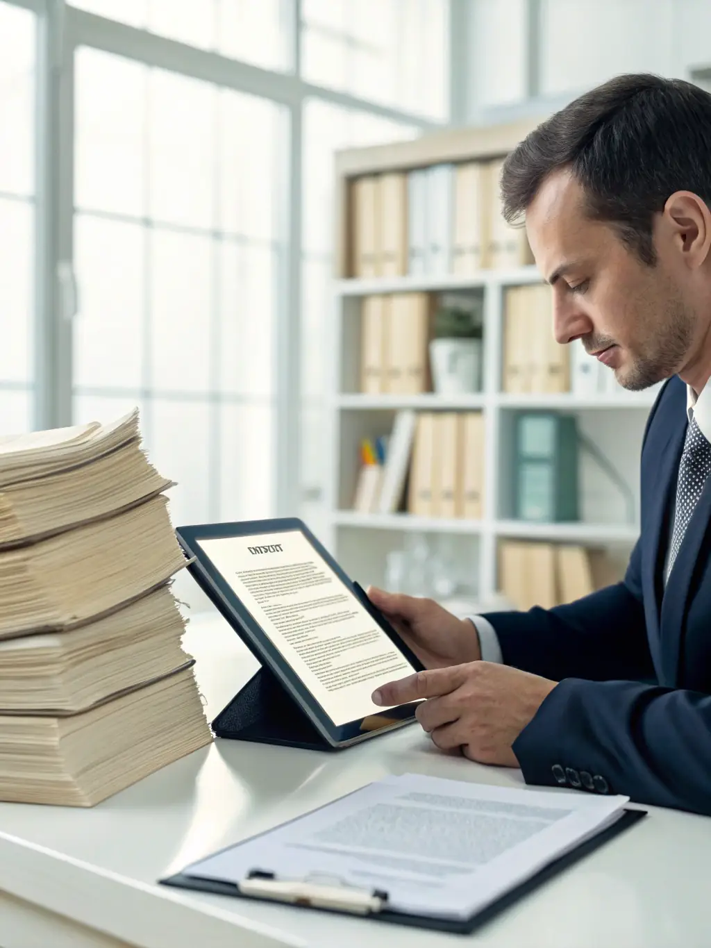 A notary public in San Jose carefully reviews a stack of loan documents, ensuring all signatures are correctly placed and notarized, with a focus on accuracy and compliance.