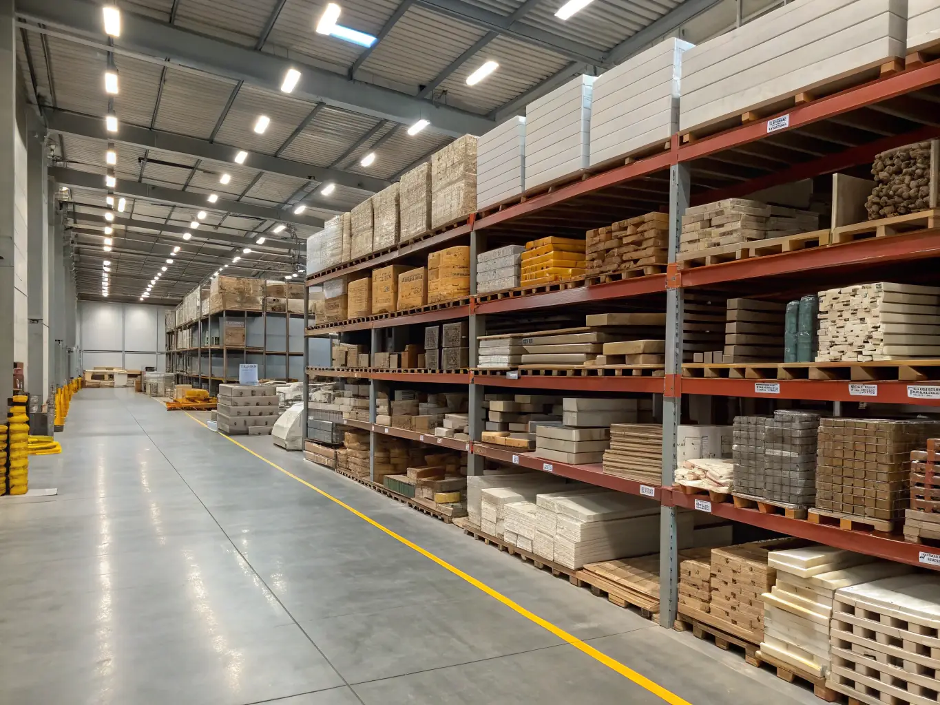 A clean, professional image of various wire mesh products in a well-lit warehouse, showcasing the quality and variety of Mutual Metal's offerings. The image should convey a sense of reliability and precision.