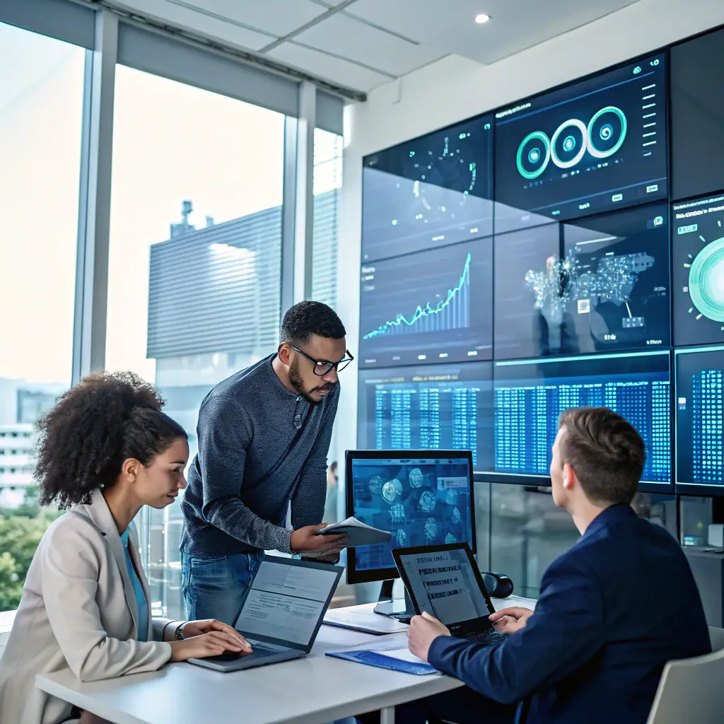 A professional team of cybersecurity and network security experts providing managed IT services, including 24/7 support, to ensure business continuity and protection against digital threats.