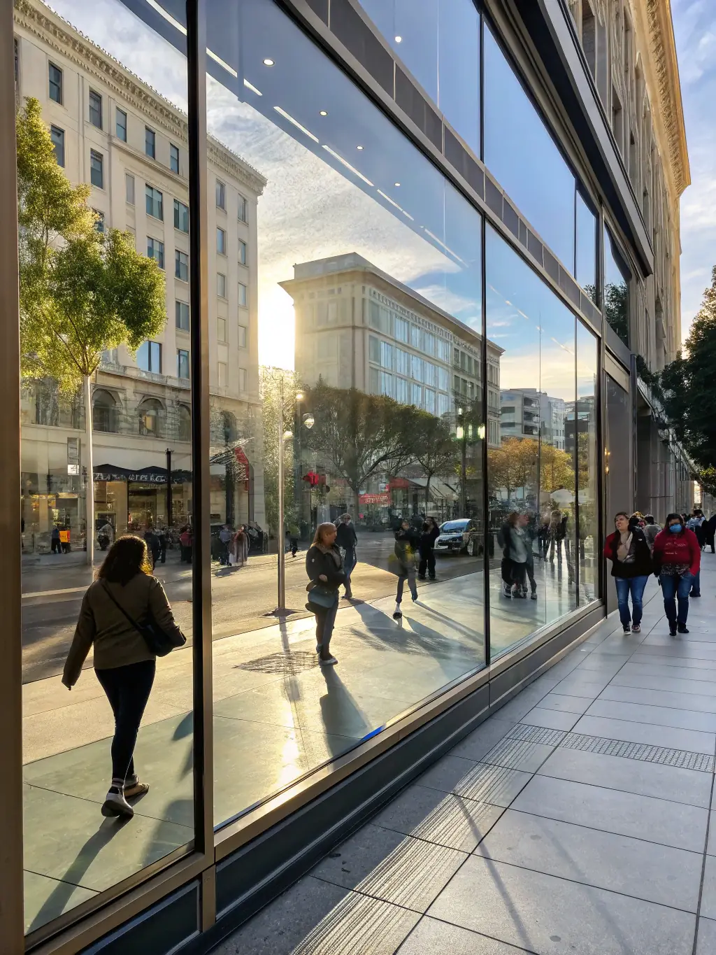 A storefront with a window film that reduces glare and protects merchandise from sun damage, enhancing the shopping experience.